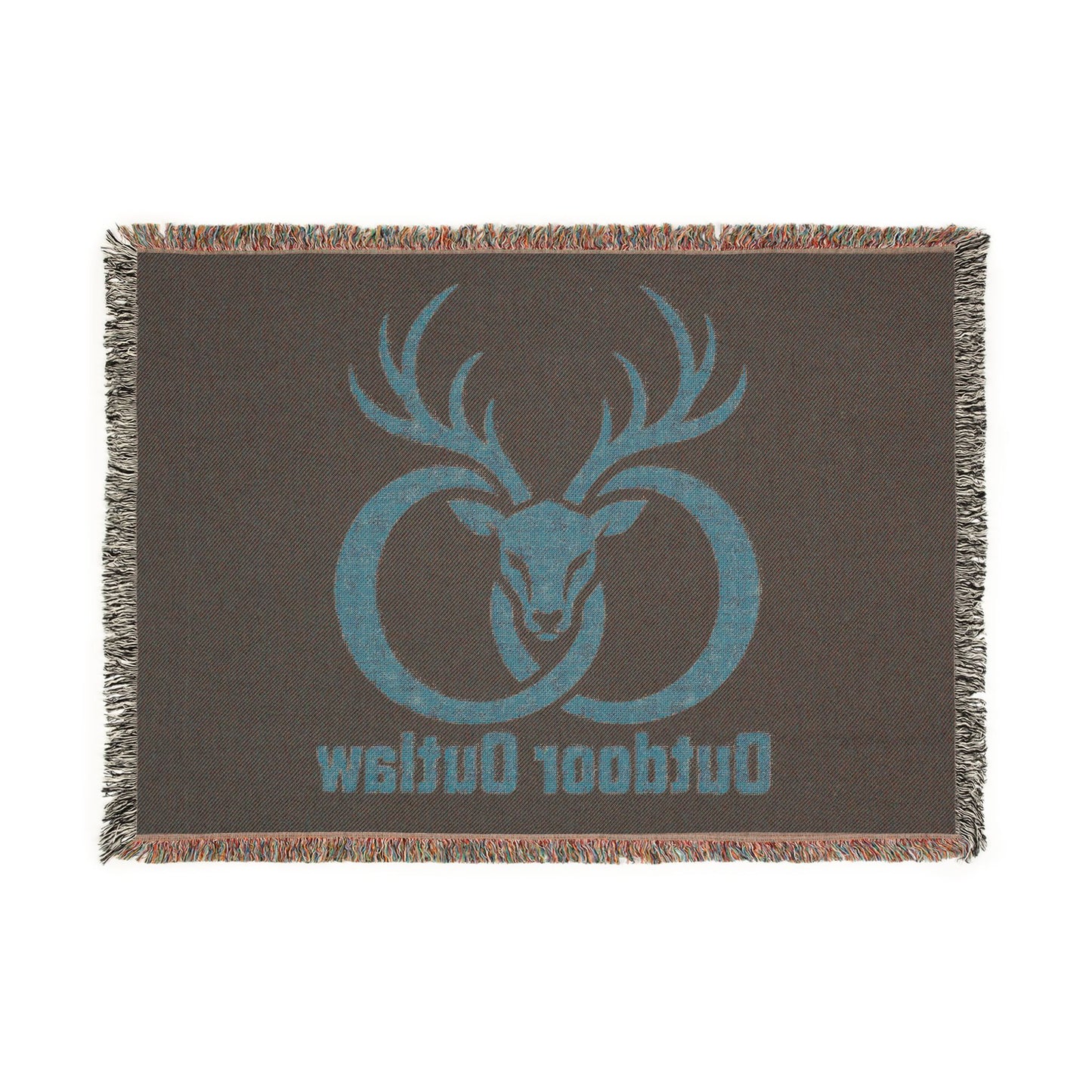 Outdoor Outlaw Deer Woven Blanket — Rustic Hunting Throw for Cabin, Campfire & Gift