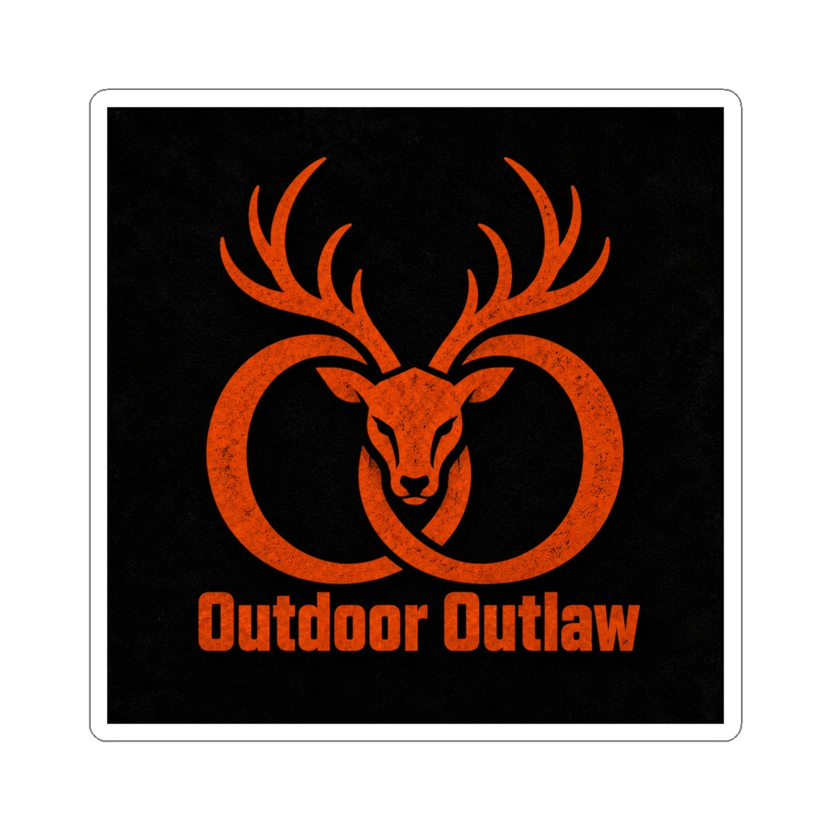 Outdoor Outlaw Deer Logo Sticker — Kiss-Cut Vinyl Decal for Laptops & Gear