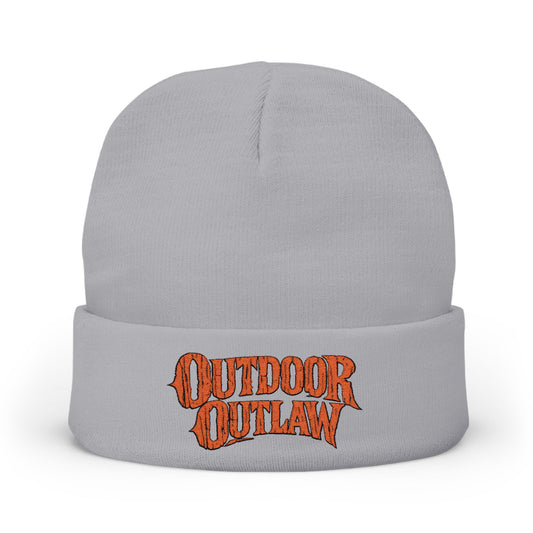 Outdoor Outlaw Embroidered Knit Beanie — Warm Outdoor Winter Cap