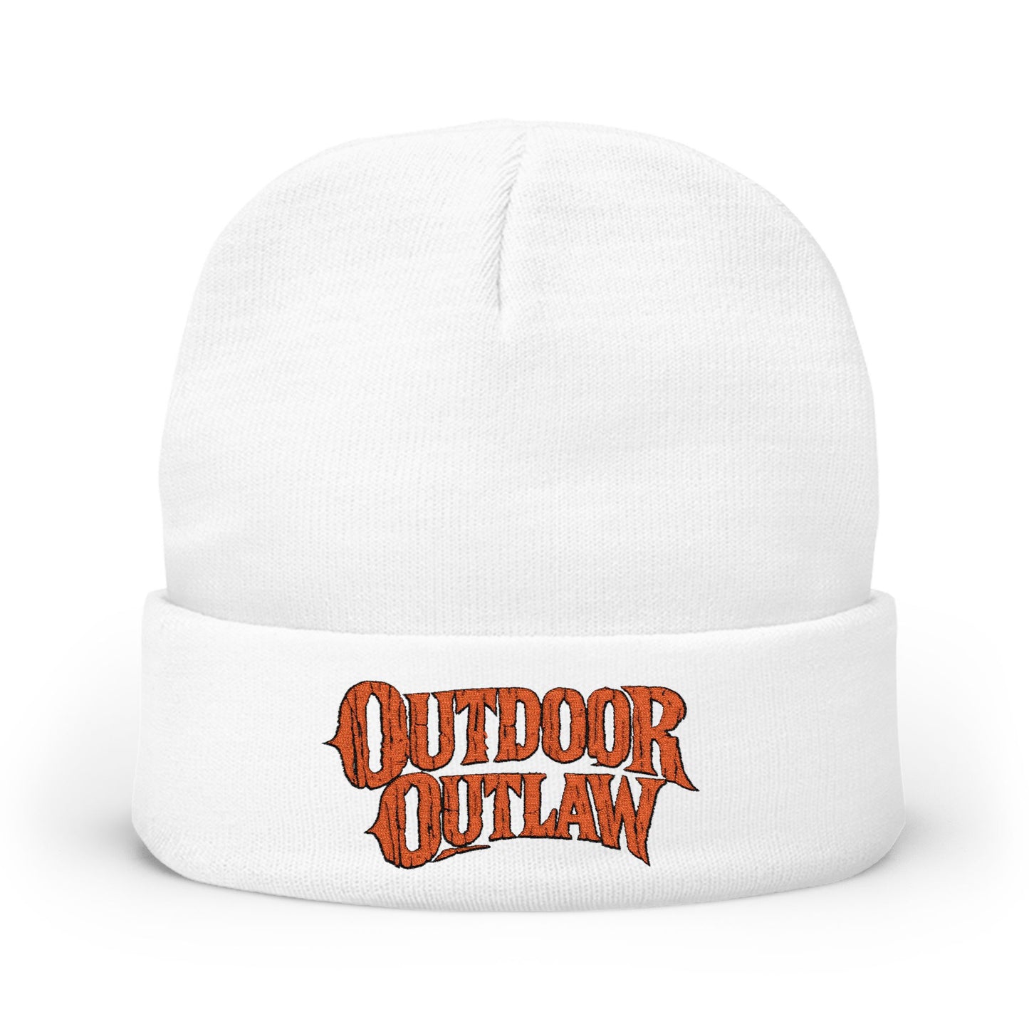 Outdoor Outlaw Embroidered Knit Beanie — Warm Outdoor Winter Cap