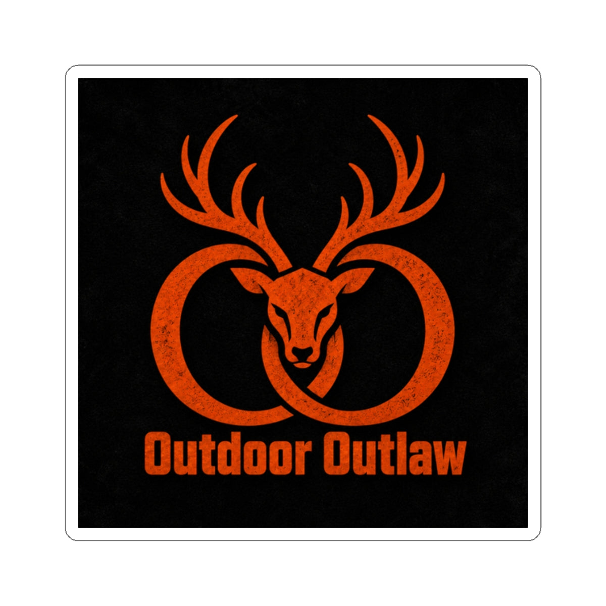 Outdoor Outlaw Deer Logo Sticker — Kiss-Cut Vinyl Decal for Laptops & Gear