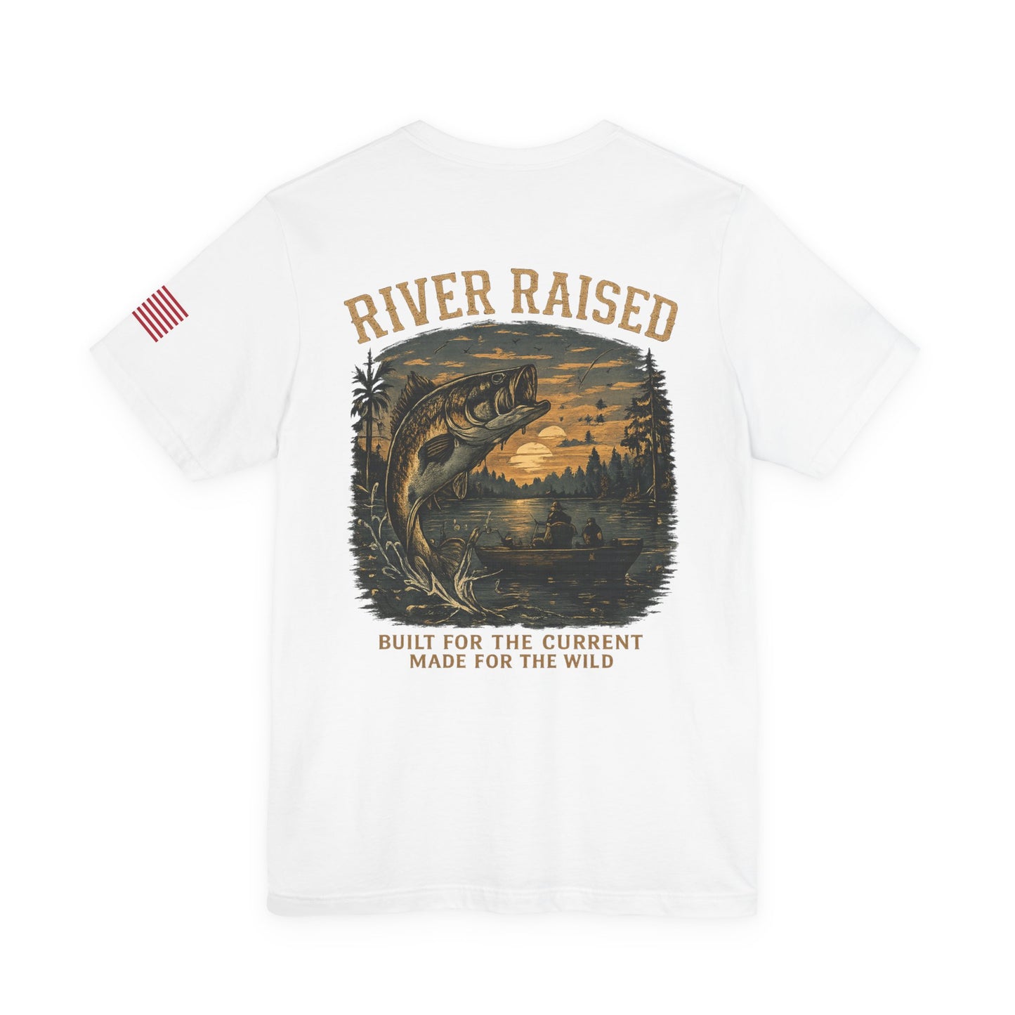 River Raised Fishing T-Shirt — "Built For The Current" Outdoor Angler Tee
