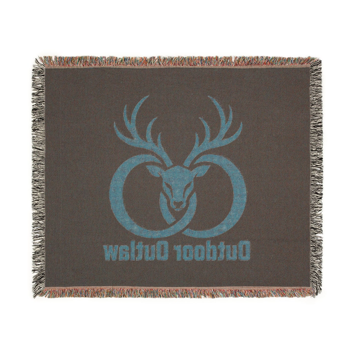 Outdoor Outlaw Deer Woven Blanket — Rustic Hunting Throw for Cabin, Campfire & Gift