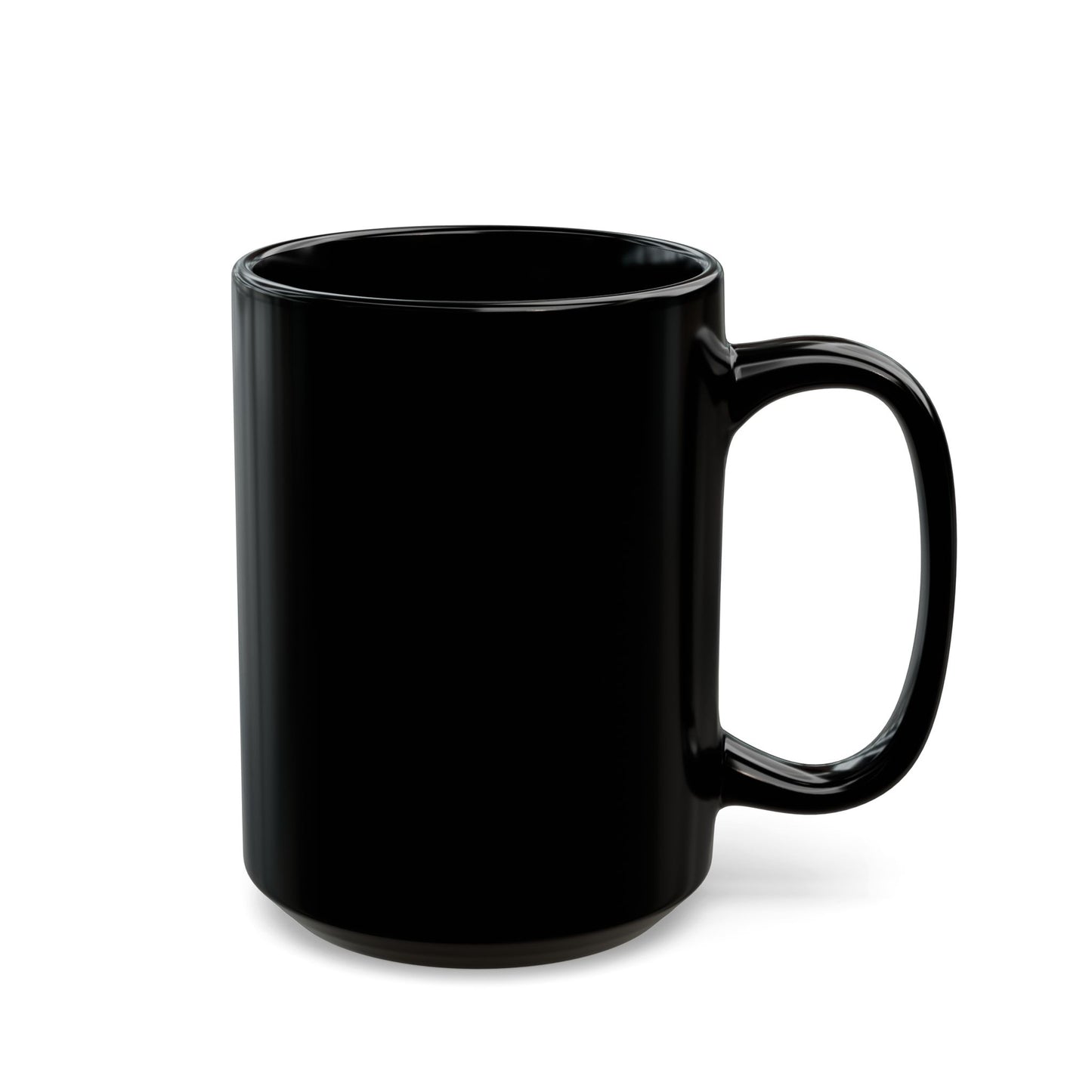 Outlaw Deer Antler Mug — Black Coffee Cup with Orange Buck Logo (11oz, 15oz)