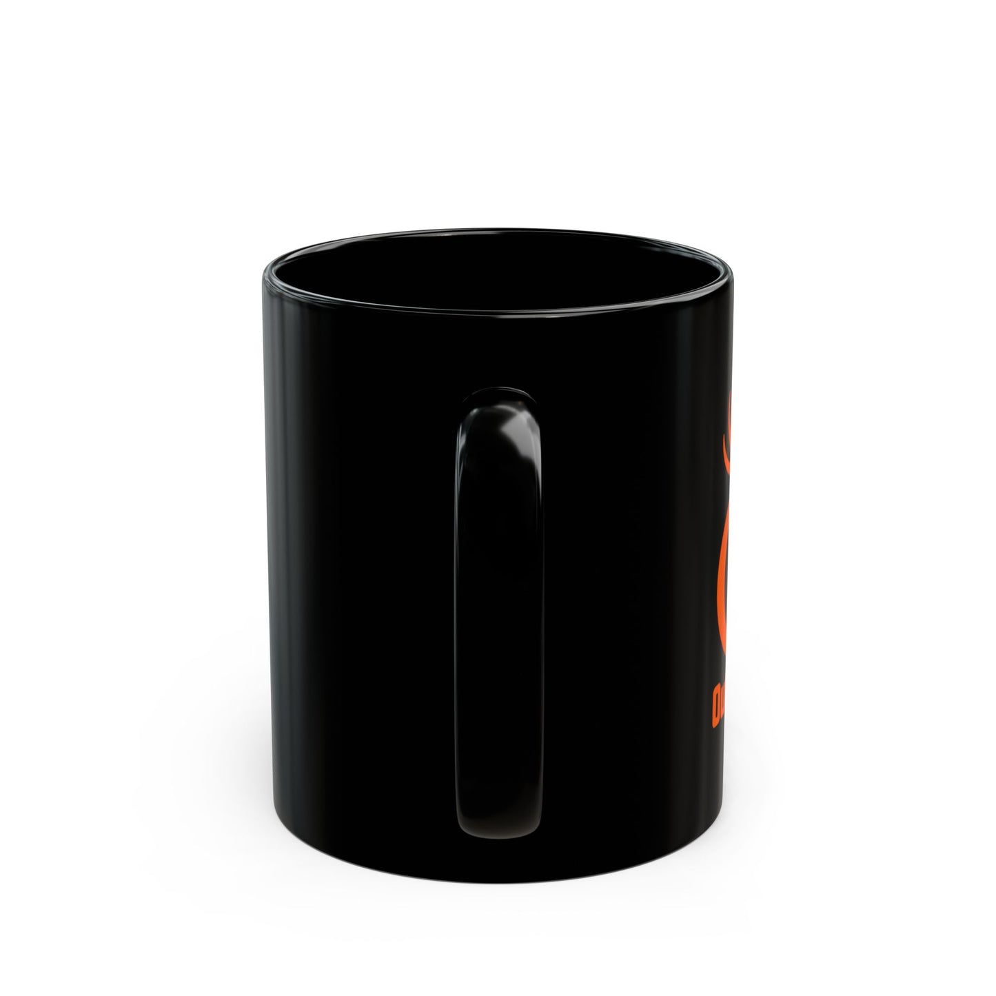 Outlaw Deer Antler Mug — Black Coffee Cup with Orange Buck Logo (11oz, 15oz)
