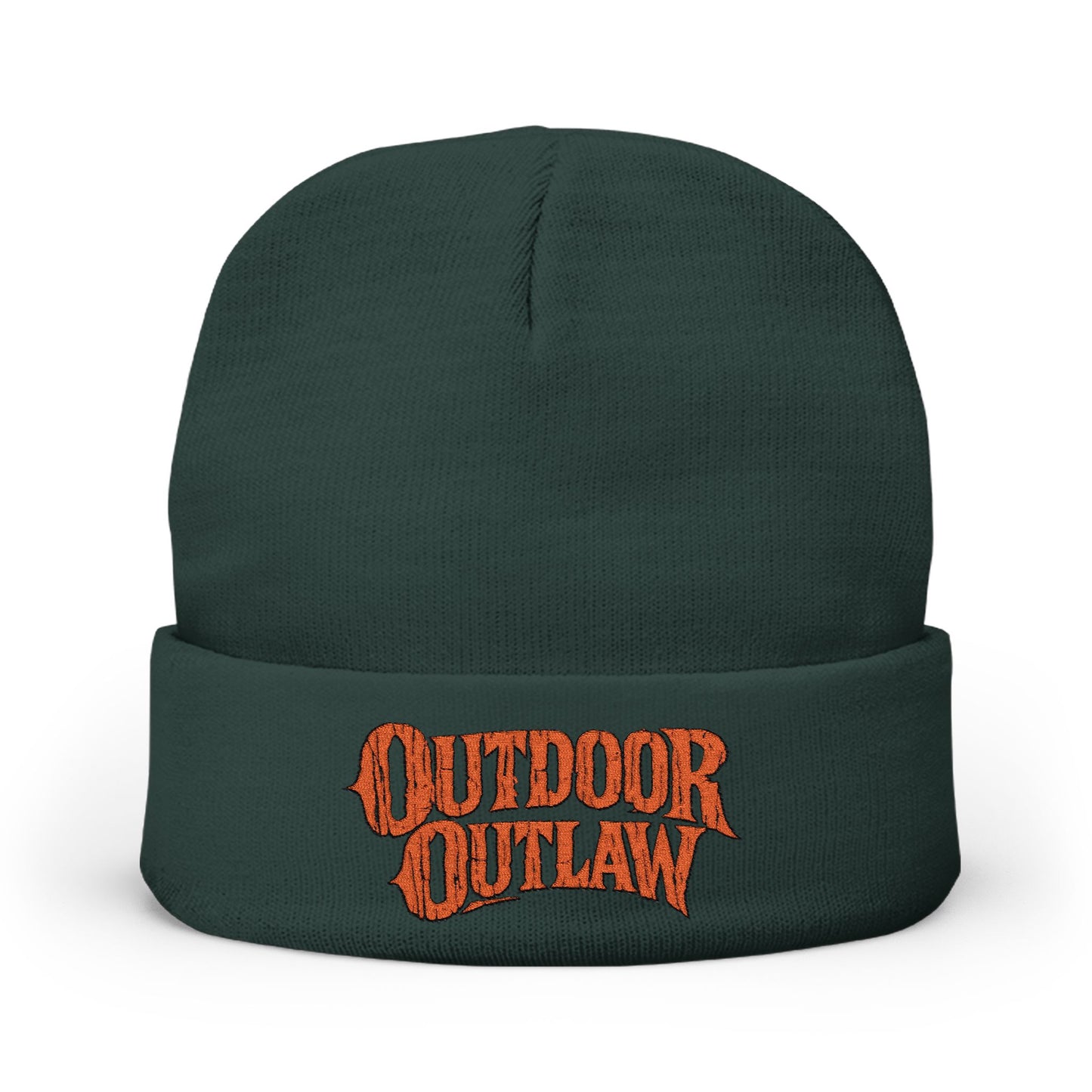 Outdoor Outlaw Embroidered Knit Beanie — Warm Outdoor Winter Cap