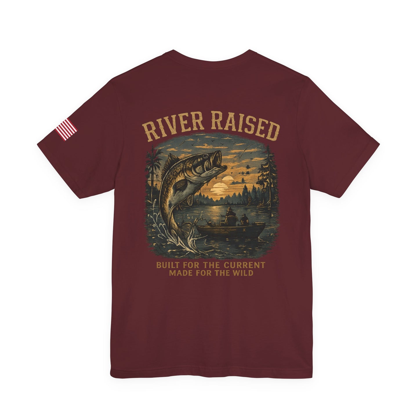 River Raised Fishing T-Shirt — "Built For The Current" Outdoor Angler Tee