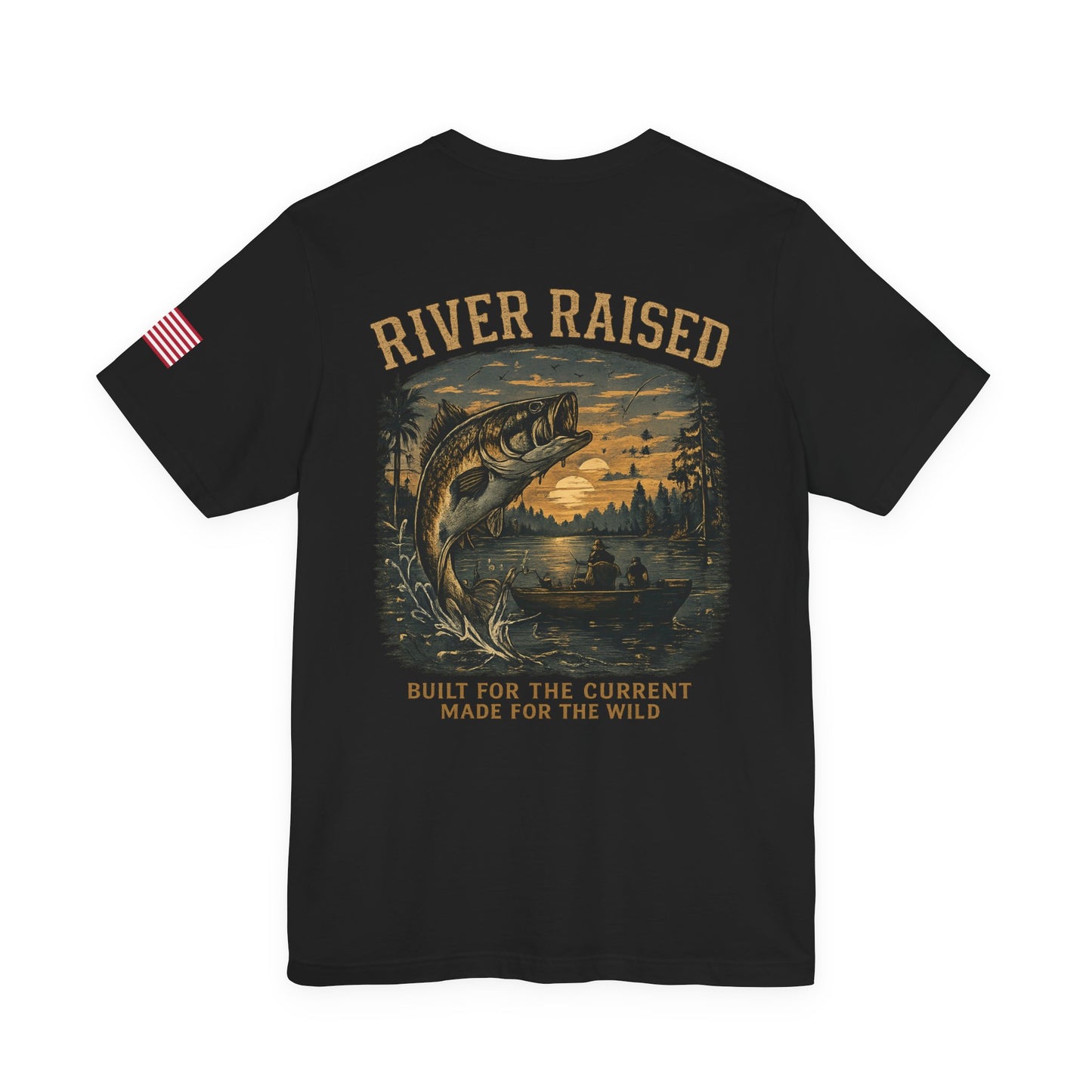 River Raised Fishing T-Shirt — "Built For The Current" Outdoor Angler Tee