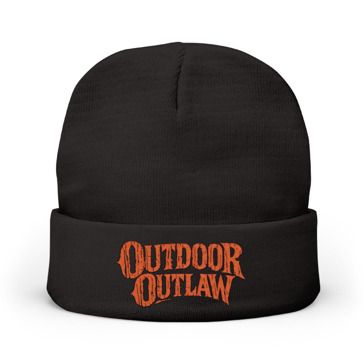 Outdoor Outlaw Embroidered Knit Beanie — Warm Outdoor Winter Cap
