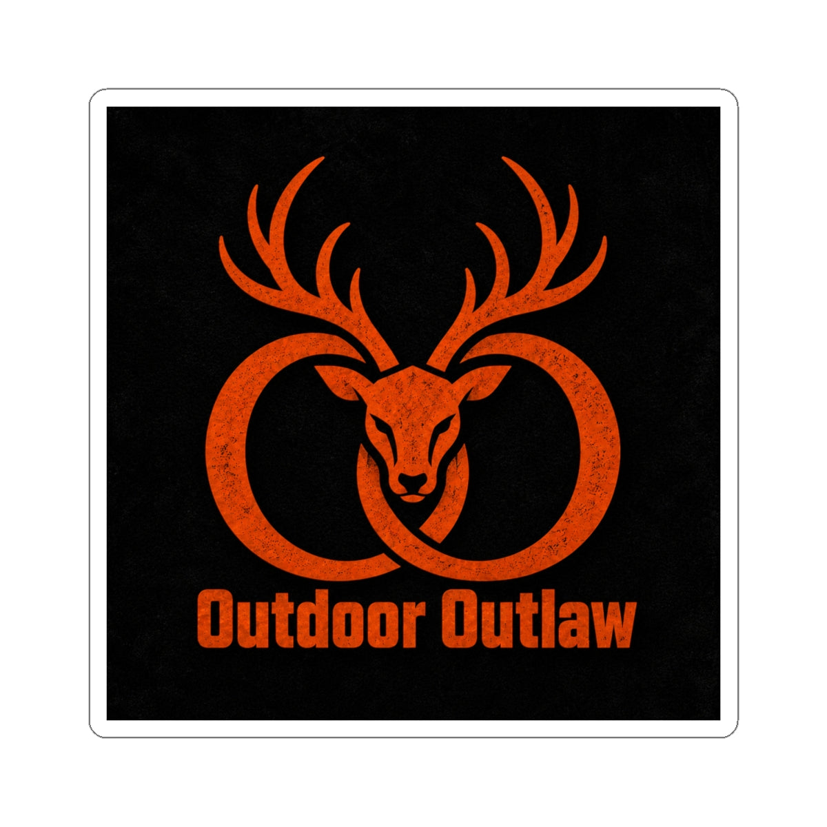 Outdoor Outlaw Deer Logo Sticker — Kiss-Cut Vinyl Decal for Laptops & Gear