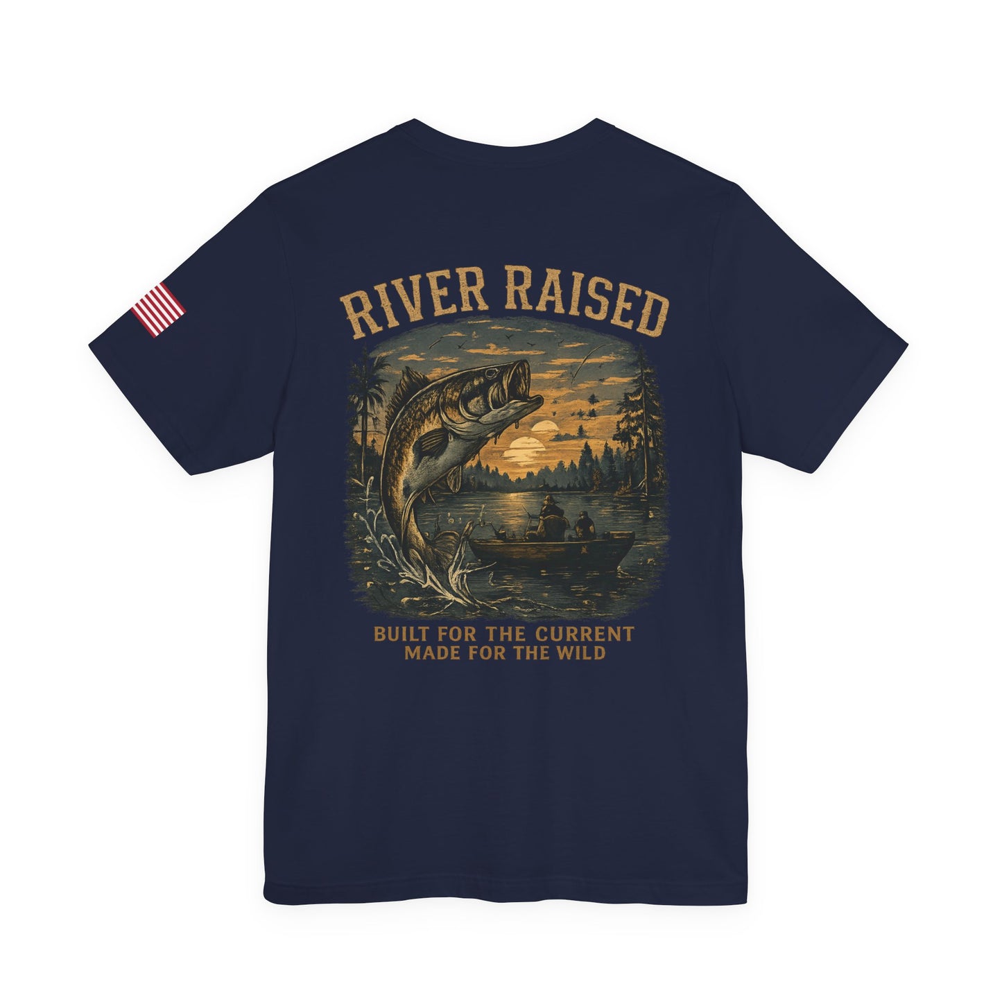 River Raised Fishing T-Shirt — "Built For The Current" Outdoor Angler Tee