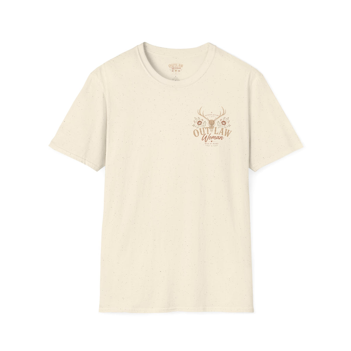 Outlaw Woman T-Shirt — Western Skull & Antlers Graphic Tee