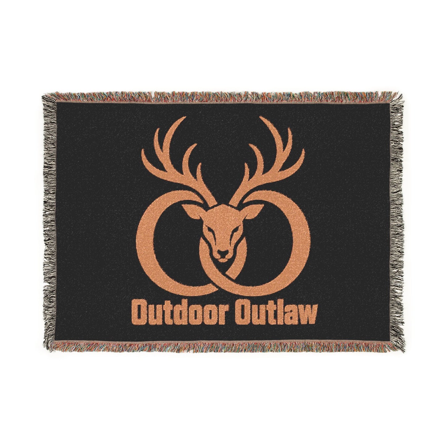 Outdoor Outlaw Deer Woven Blanket — Rustic Hunting Throw for Cabin, Campfire & Gift