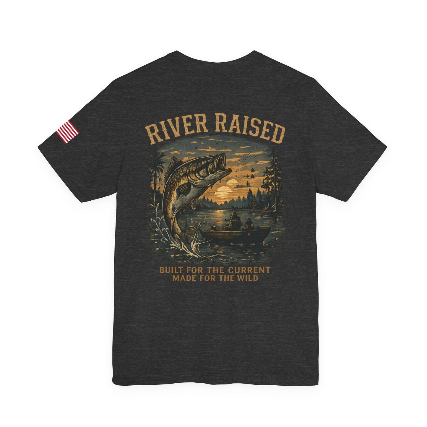 River Raised Fishing T-Shirt — "Built For The Current" Outdoor Angler Tee