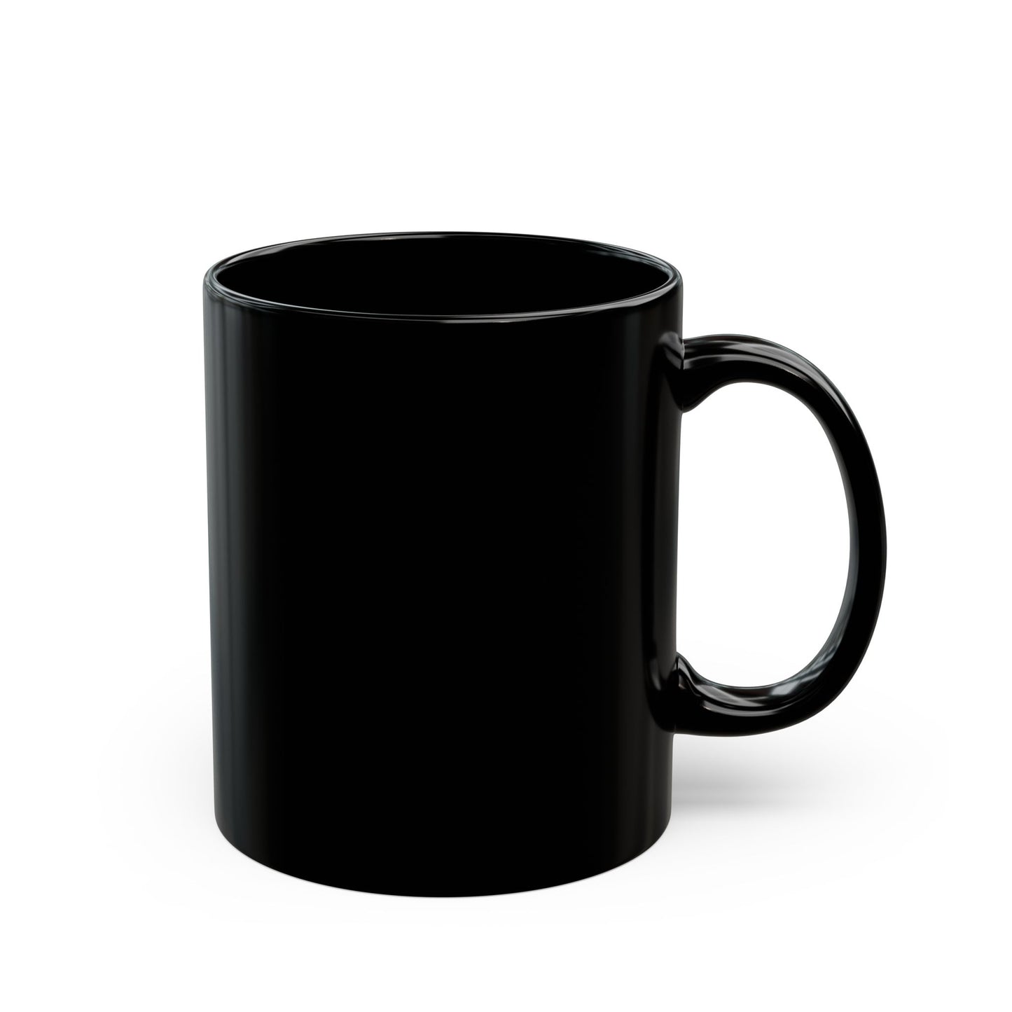 Outlaw Deer Antler Mug — Black Coffee Cup with Orange Buck Logo (11oz, 15oz)