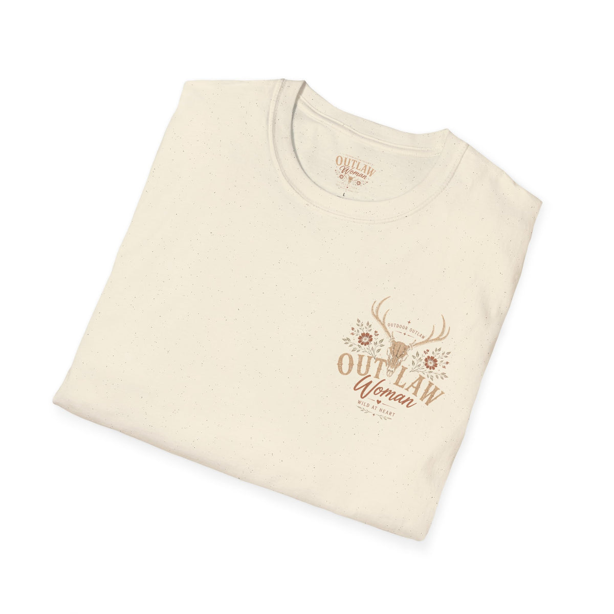 Outlaw Woman T-Shirt — Western Skull & Antlers Graphic Tee