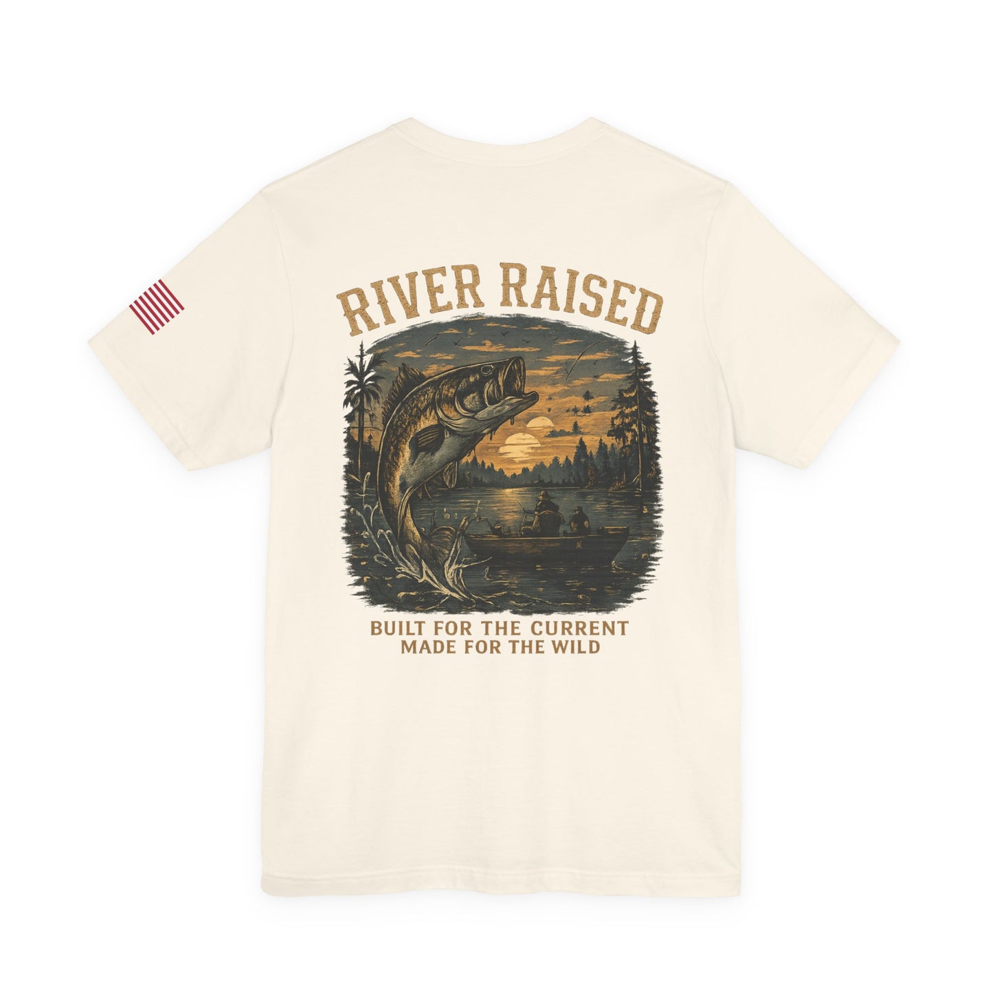 River Raised Fishing T-Shirt — "Built For The Current" Outdoor Angler Tee
